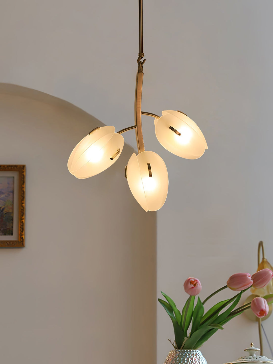 Blossom lampadario contemporaneo in vetro floreale