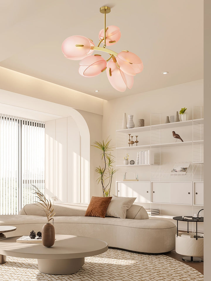 Blossom lampadario contemporaneo in vetro floreale