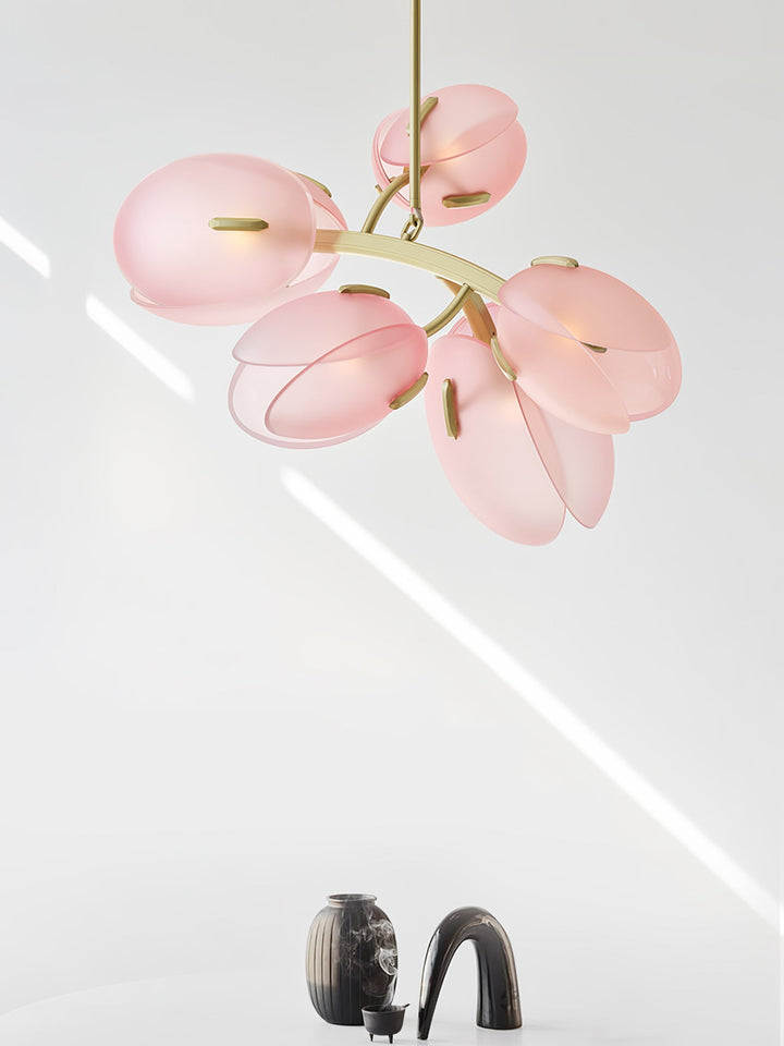 Blossom lampadario contemporaneo in vetro floreale