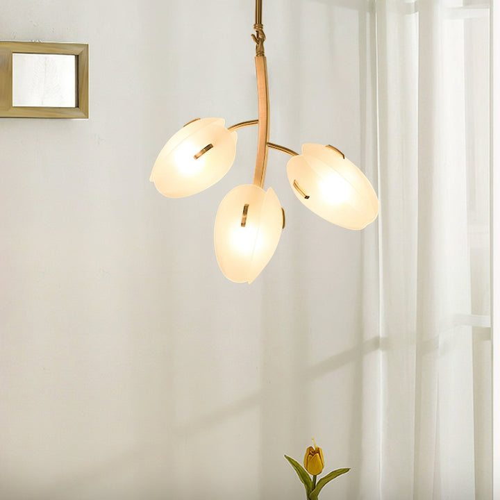 Blossom lampadario contemporaneo in vetro floreale