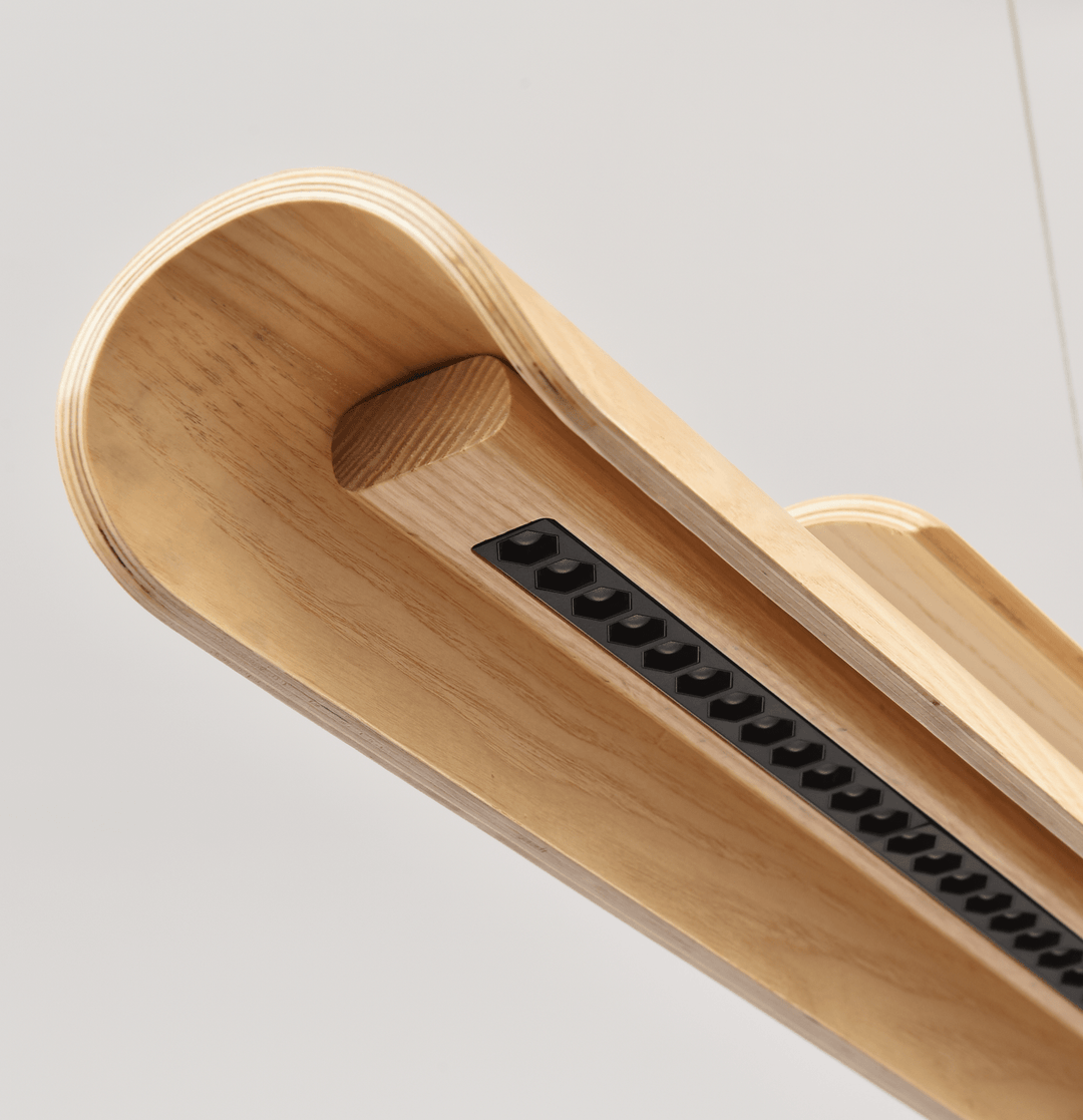 Lignelle lampada a sospensione lineare in legno