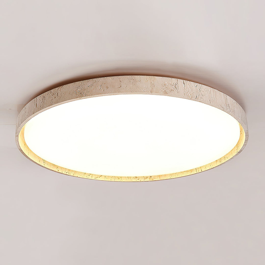 Symiror Modern Minimalist Round Travertine Ceiling Lamp - Lamp Copper