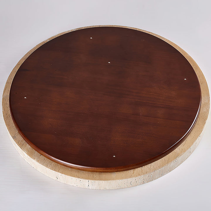 Symiror Modern Minimalist Round Travertine Ceiling Lamp - Lamp Copper