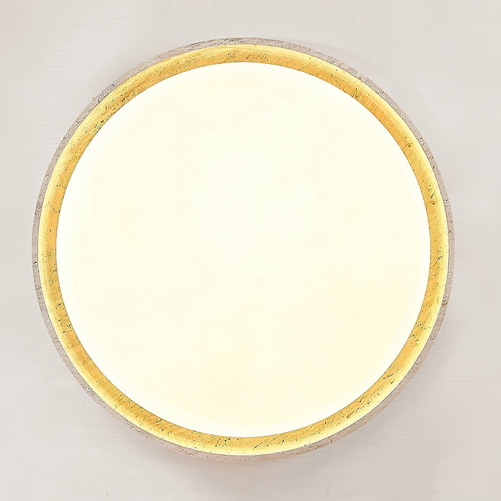 Symiror Modern Minimalist Round Travertine Ceiling Lamp - Lamp Copper