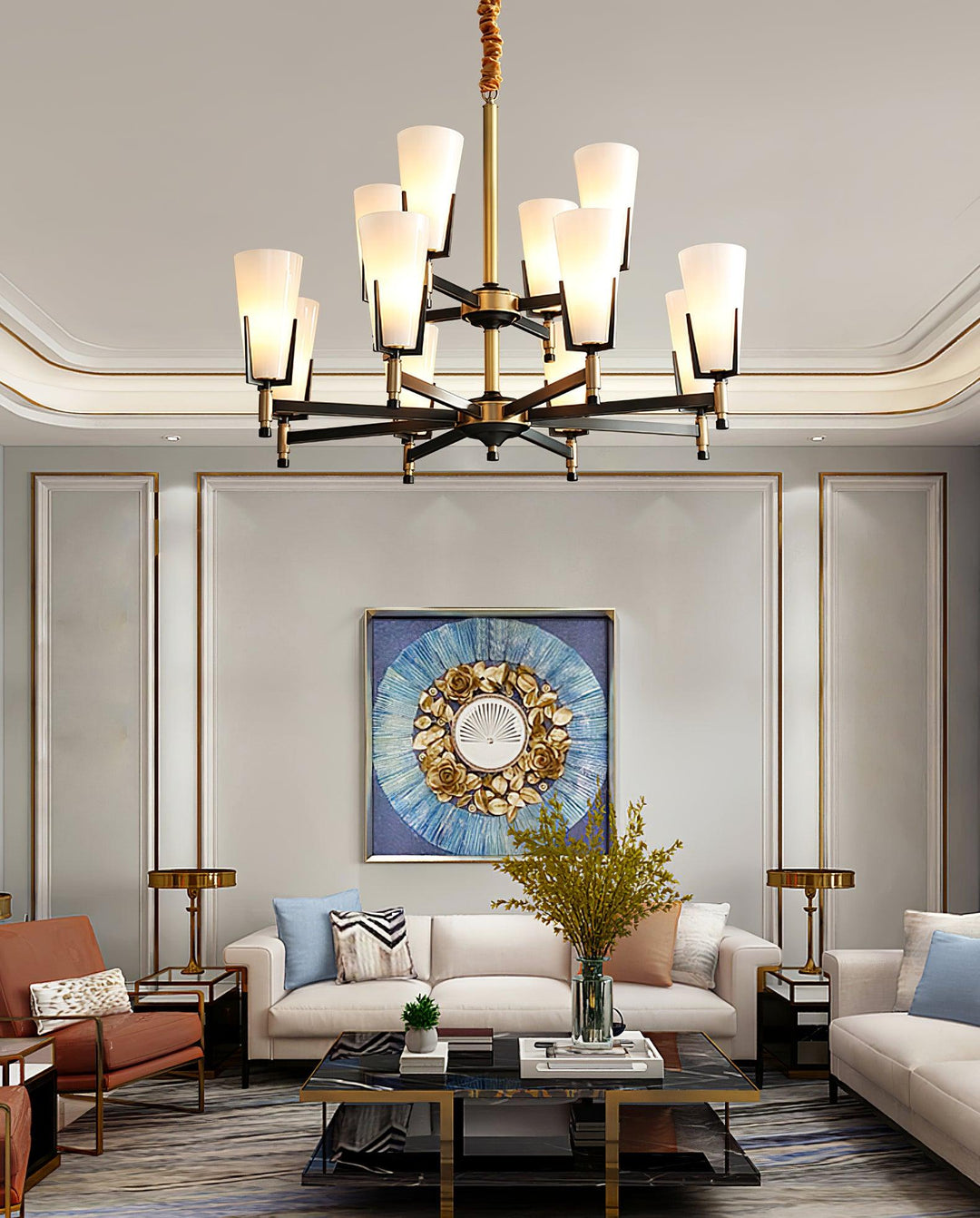 Gleam lampadario in ottone Luxury