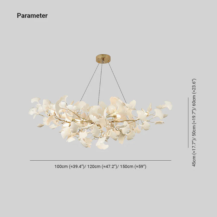 Olivia Design Bellissimo LED Lampade a Sospensione Ginkgo Biloba Oro Metallo Ceramico