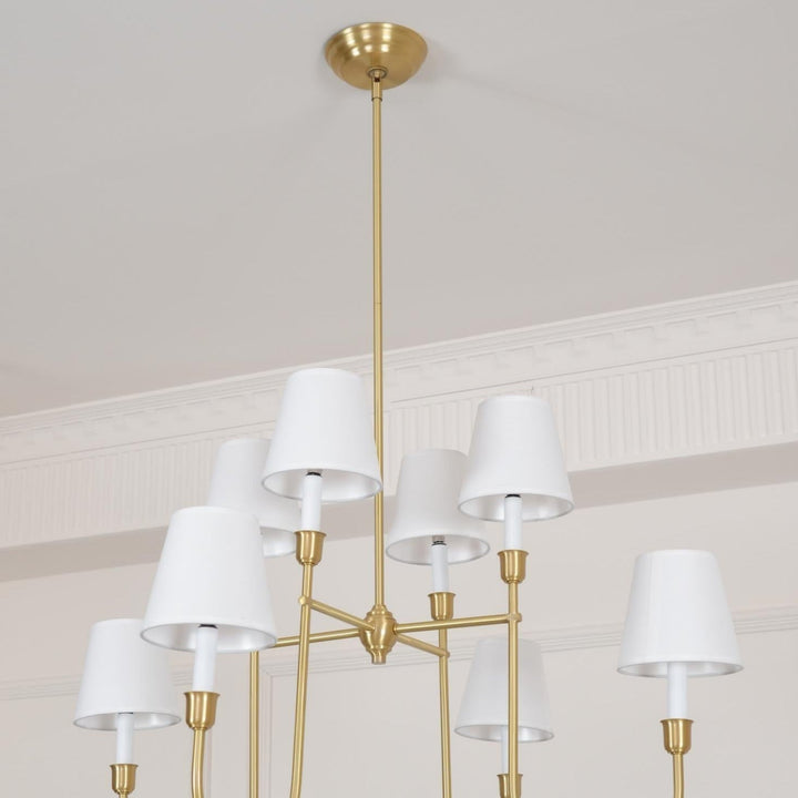 Silva Lampadario di Lusso in Ottone e Tessuto