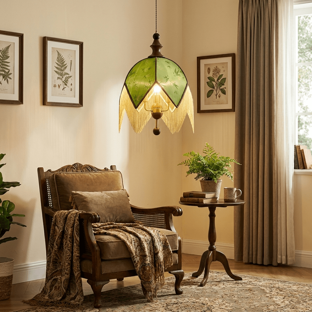 Delphine Verdant Fringe lampada a sospensione