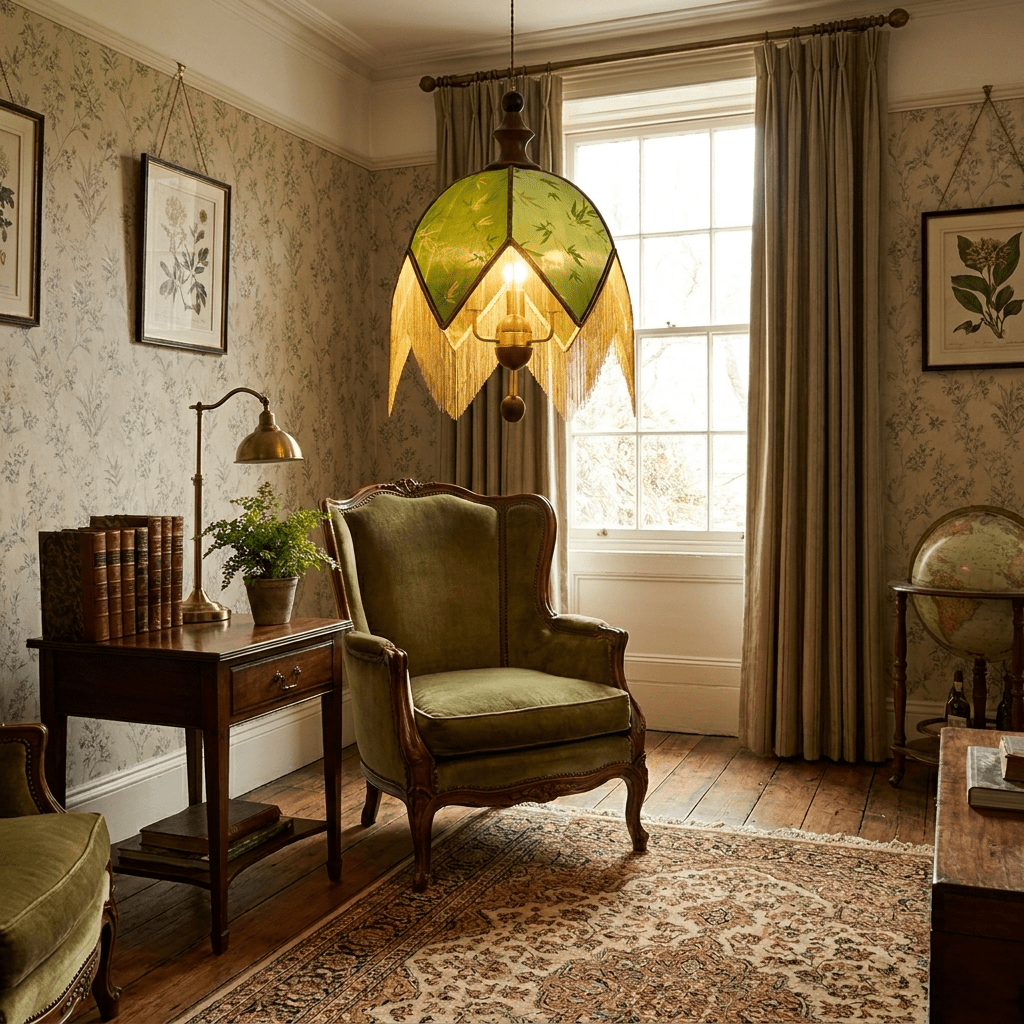 Delphine Verdant Fringe lampada a sospensione
