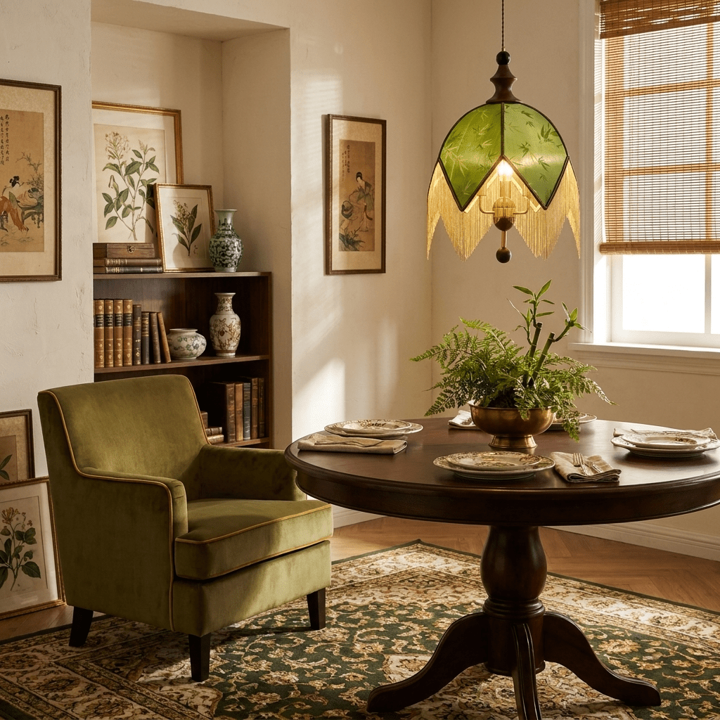 Delphine Verdant Fringe lampada a sospensione
