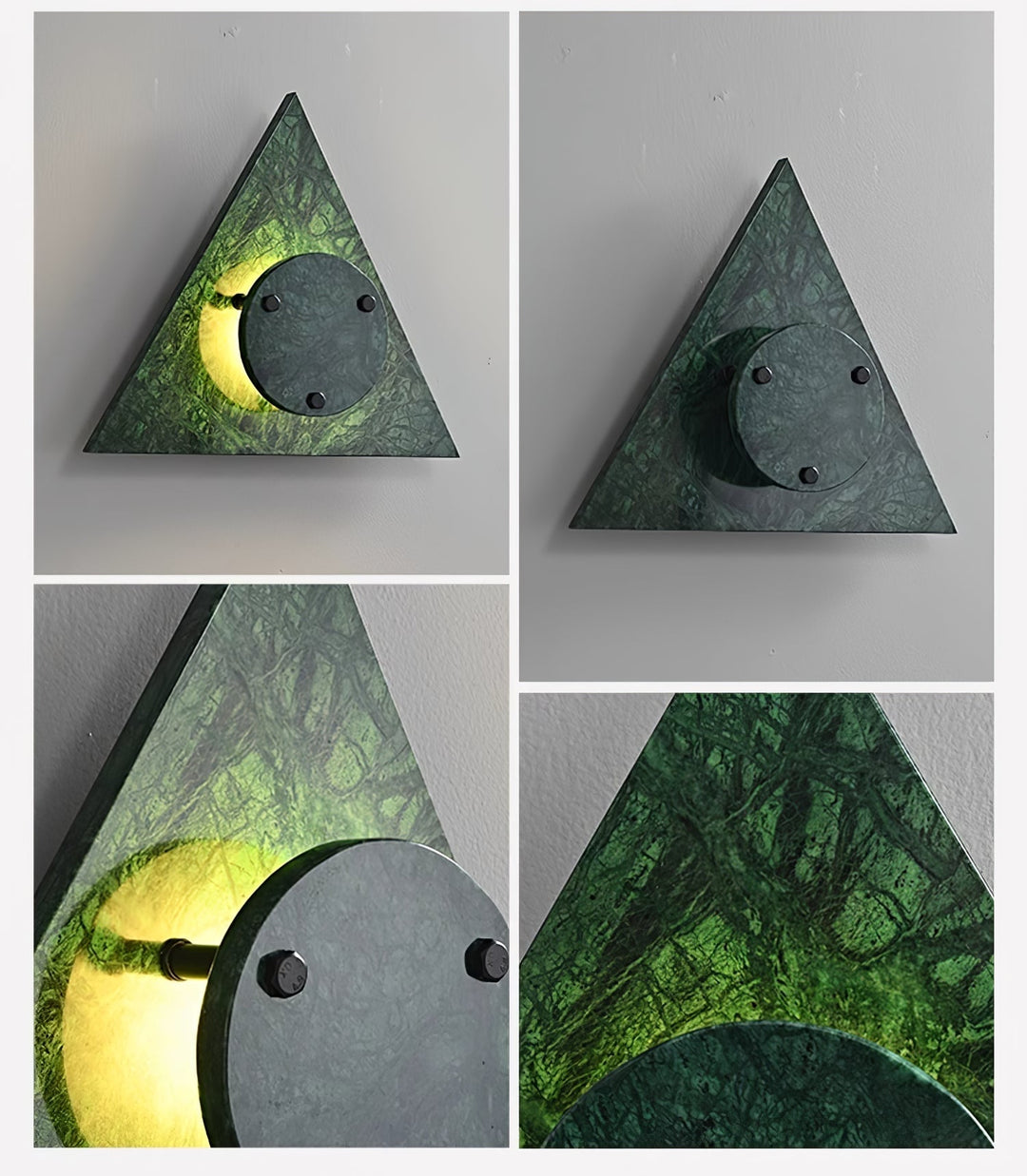 Pyramid lampada da parete in marmo rustico