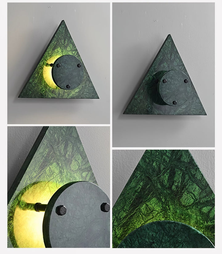 Pyramid lampada da parete in marmo rustico