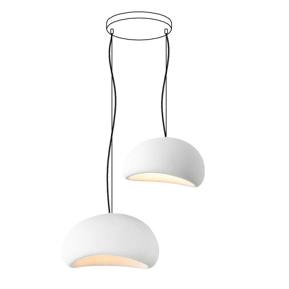 Lampadario Wabi-Sabi grappolo di Ciottoli Forma organica minimalista Artistico