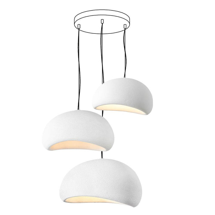 Lampadario Wabi-Sabi grappolo di Ciottoli Forma organica minimalista Artistico