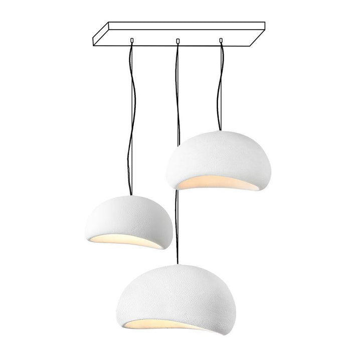 Lampadario Wabi-Sabi grappolo di Ciottoli Forma organica minimalista Artistico
