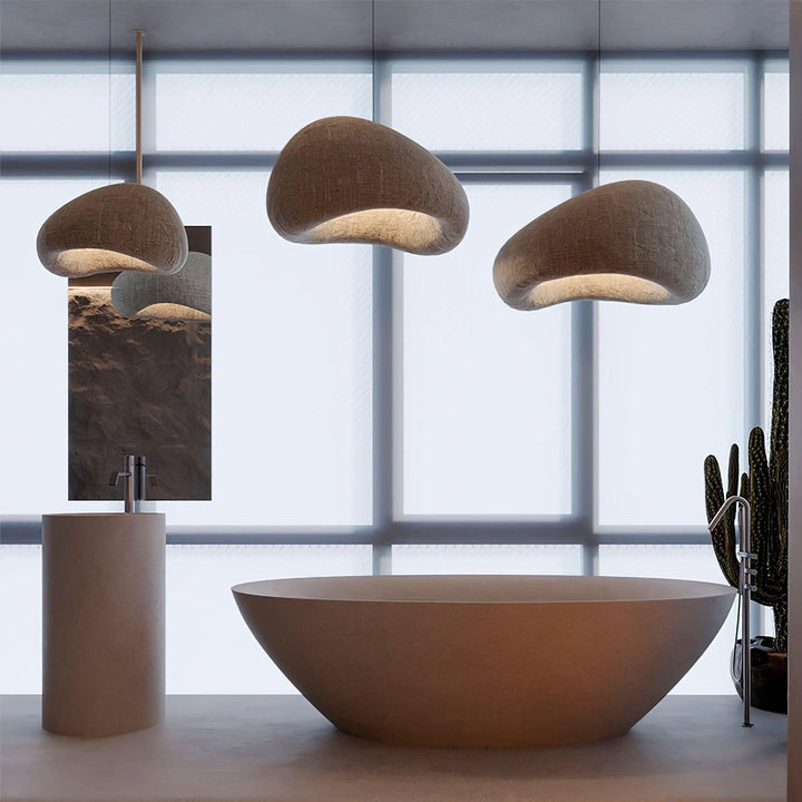 Lampadario Wabi-Sabi grappolo di Ciottoli Forma organica minimalista Artistico