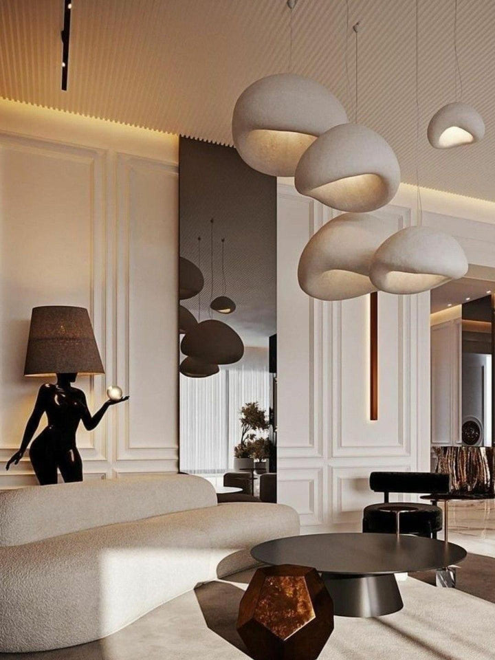 Lampadario Wabi-Sabi grappolo di Ciottoli Forma organica minimalista Artistico