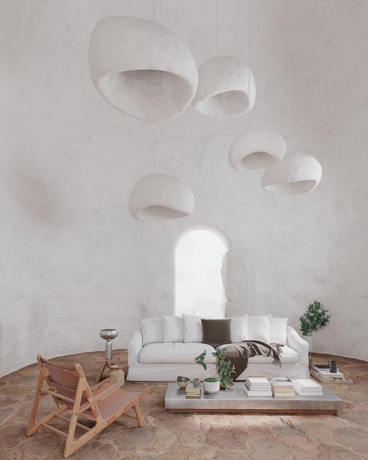 Lampadario Wabi-Sabi grappolo di Ciottoli Forma organica minimalista Artistico
