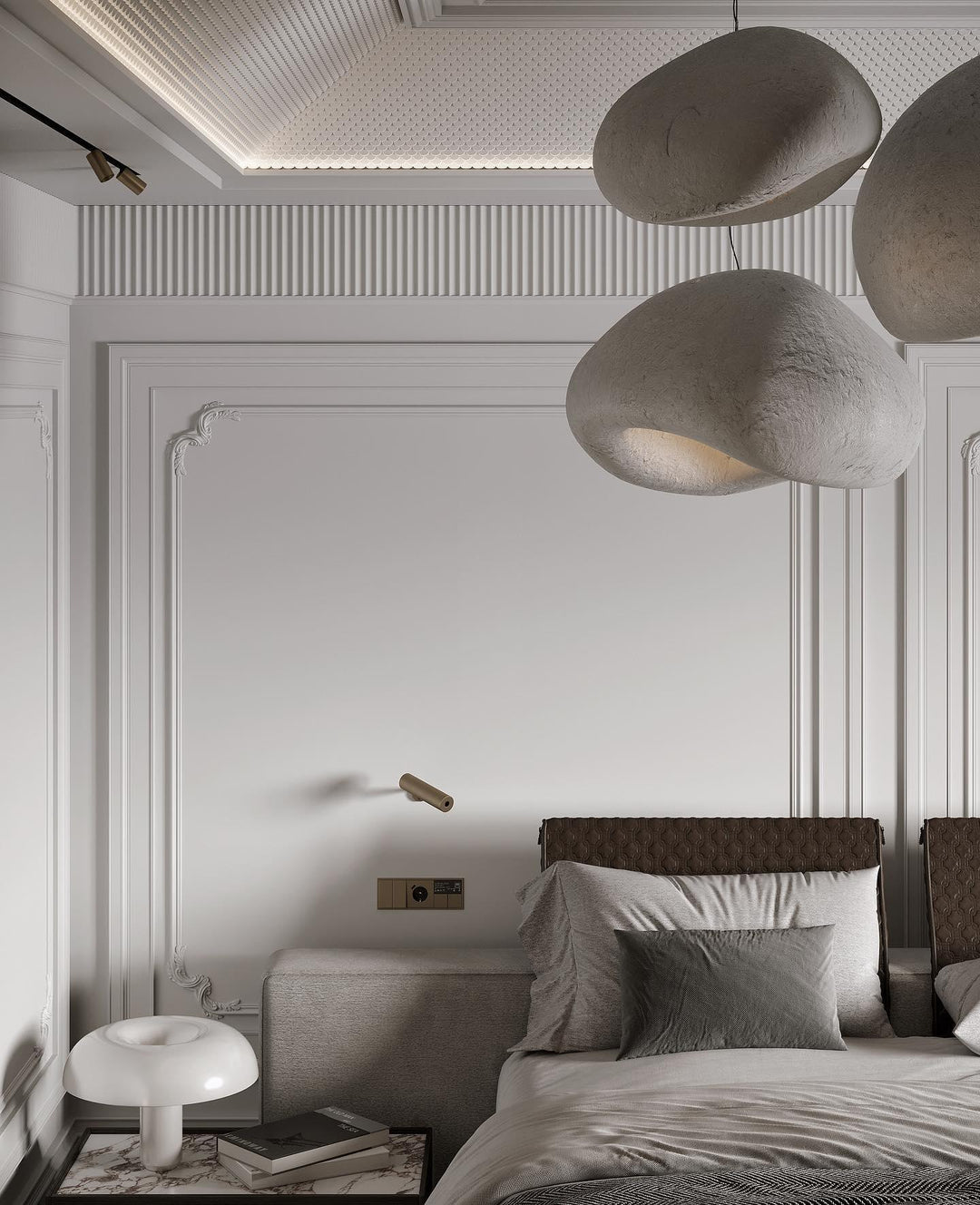 Lampadario Wabi-Sabi grappolo di Ciottoli Forma organica minimalista Artistico