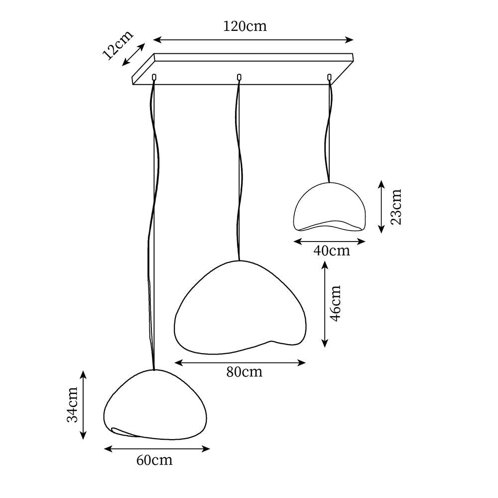 Lampadario Wabi-Sabi grappolo di Ciottoli Forma organica minimalista Artistico