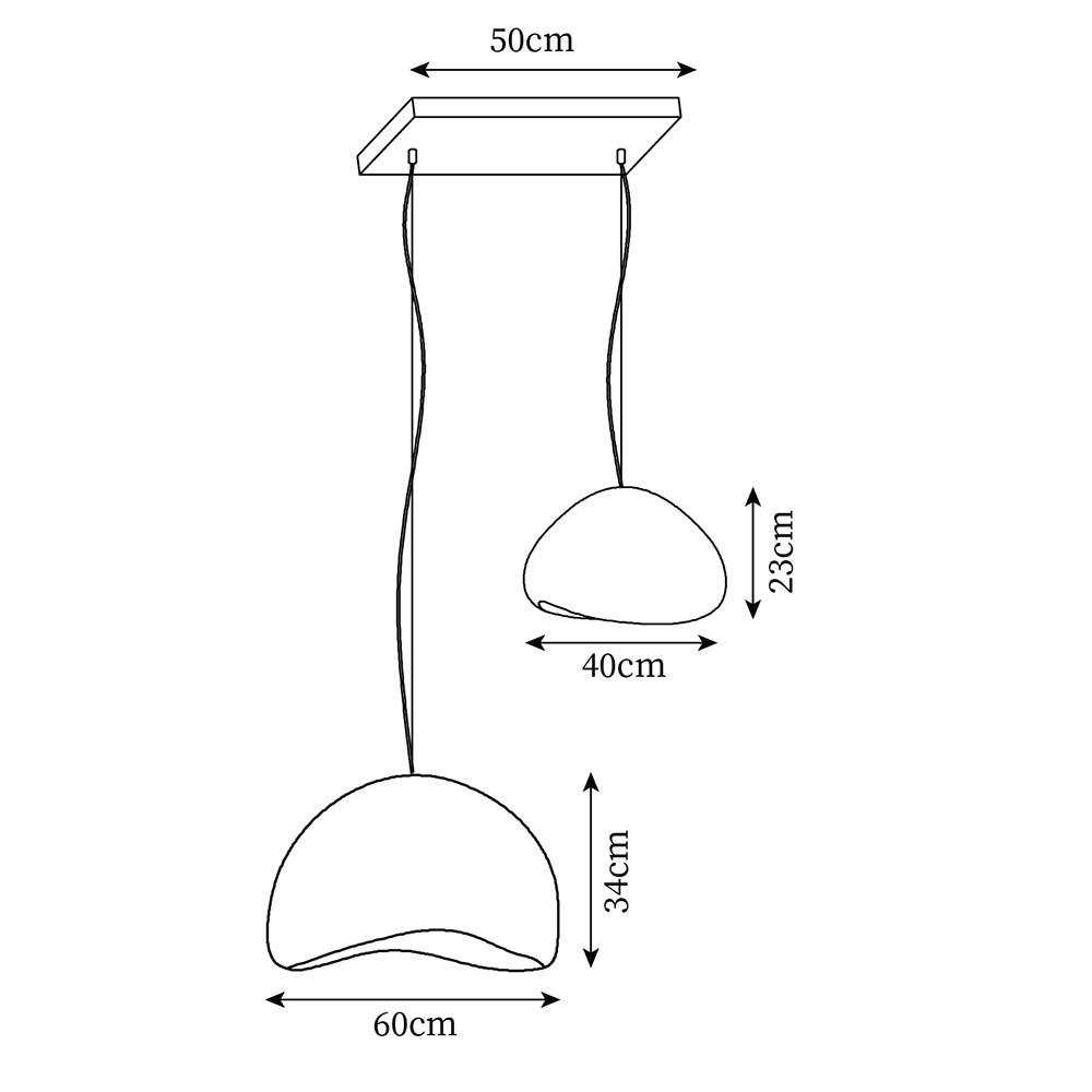 Lampadario Wabi-Sabi grappolo di Ciottoli Forma organica minimalista Artistico
