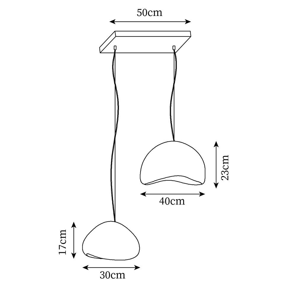 Lampadario Wabi-Sabi grappolo di Ciottoli Forma organica minimalista Artistico