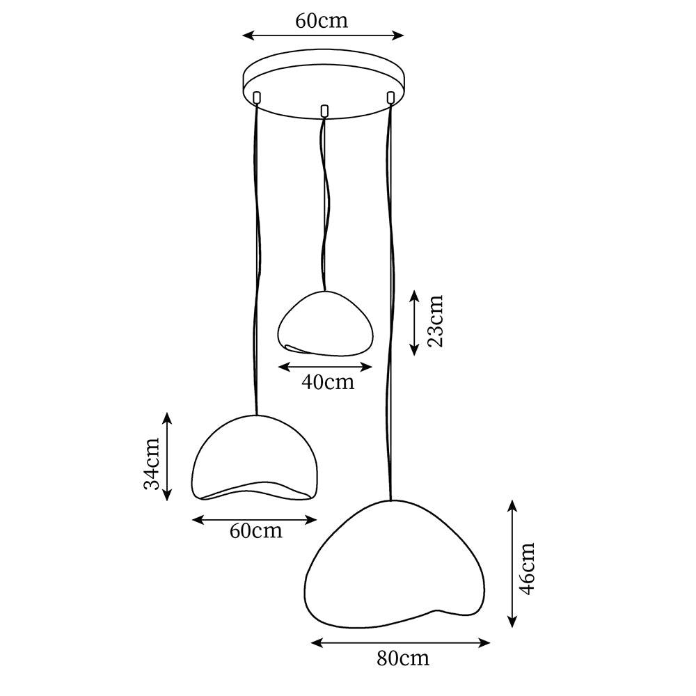 Lampadario Wabi-Sabi grappolo di Ciottoli Forma organica minimalista Artistico