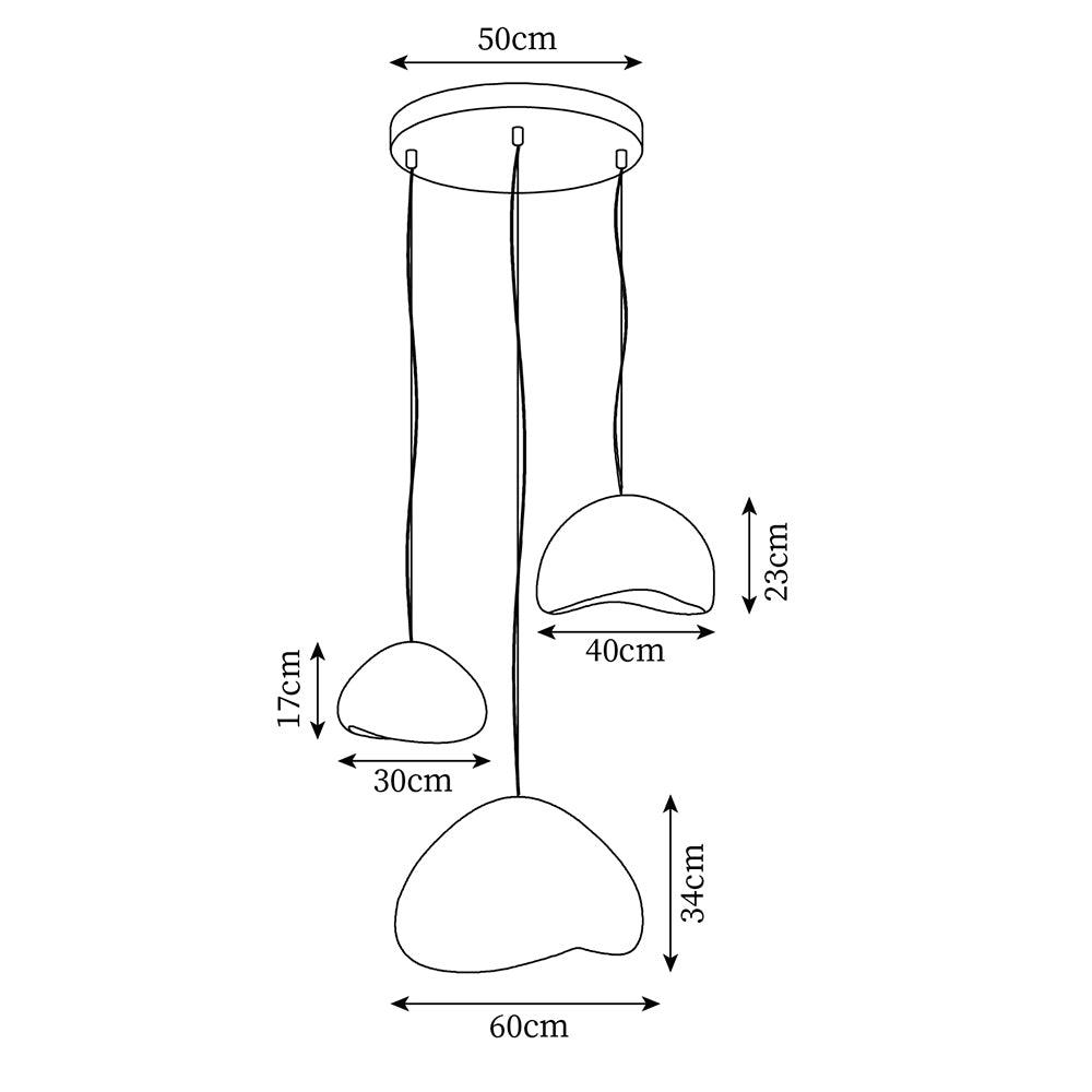 Lampadario Wabi-Sabi grappolo di Ciottoli Forma organica minimalista Artistico