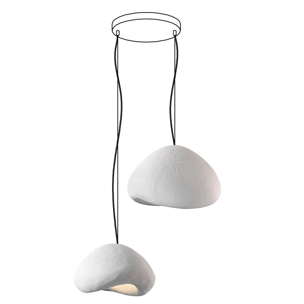 Lampadario Wabi-Sabi grappolo di Ciottoli Forma organica minimalista Artistico