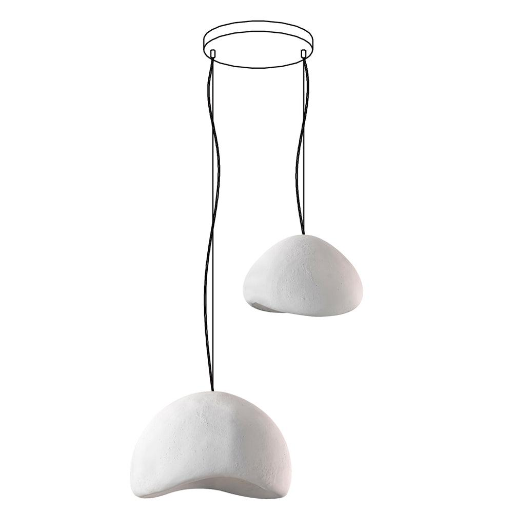 Lampadario Wabi-Sabi grappolo di Ciottoli Forma organica minimalista Artistico