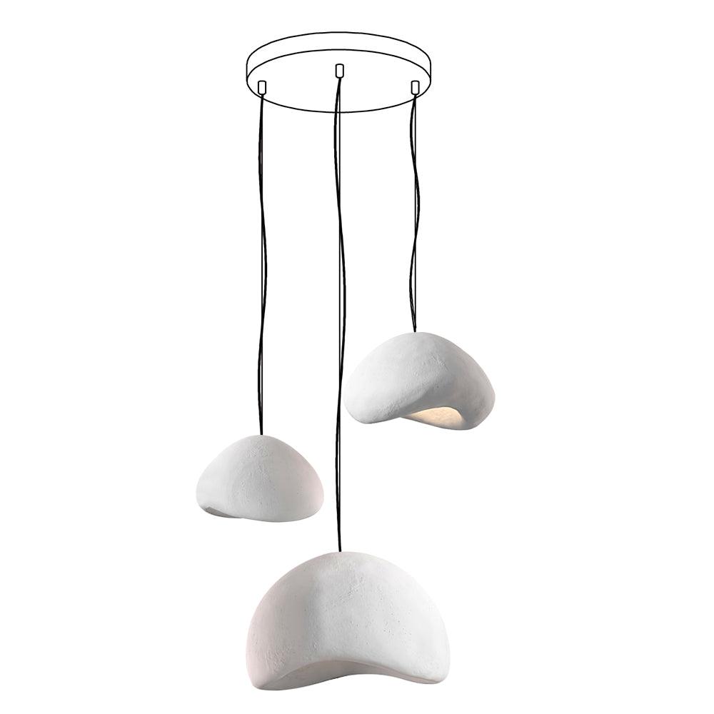Lampadario Wabi-Sabi grappolo di Ciottoli Forma organica minimalista Artistico