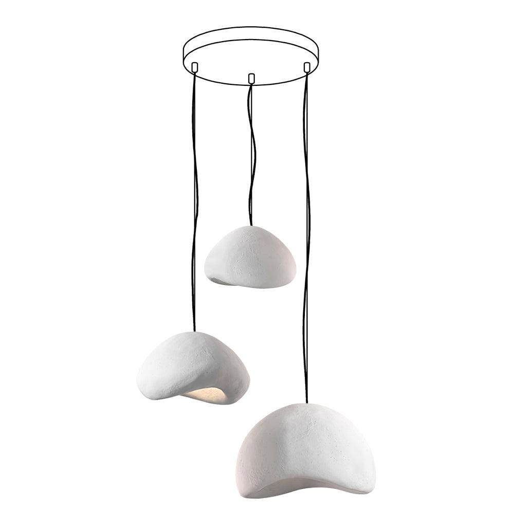 Lampadario Wabi-Sabi grappolo di Ciottoli Forma organica minimalista Artistico