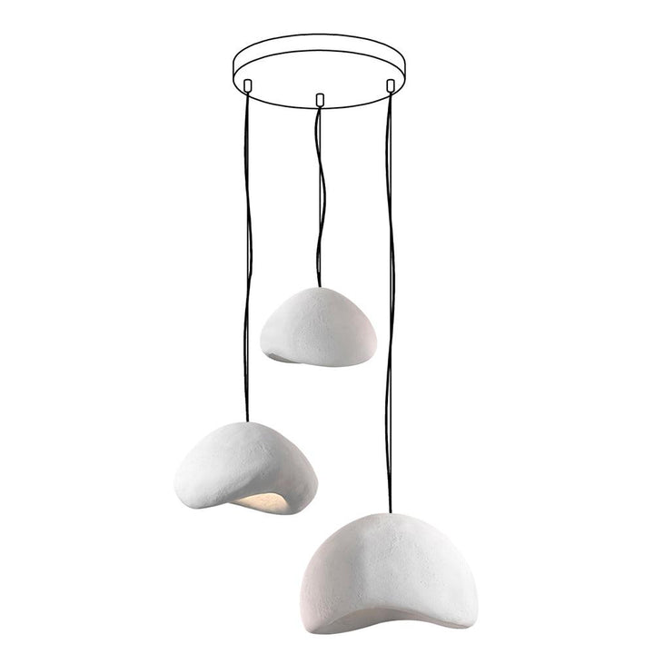 Lampadario Wabi-Sabi grappolo di Ciottoli Forma organica minimalista Artistico