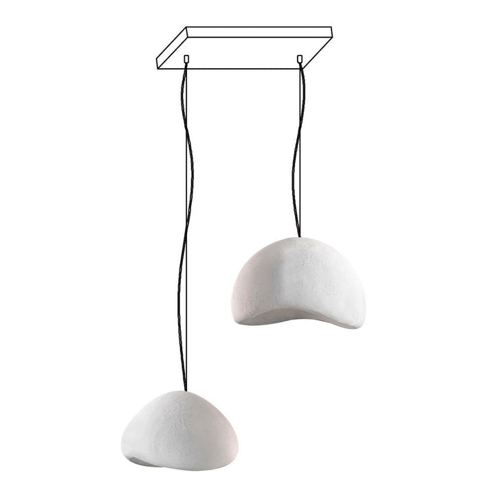 Lampadario Wabi-Sabi grappolo di Ciottoli Forma organica minimalista Artistico