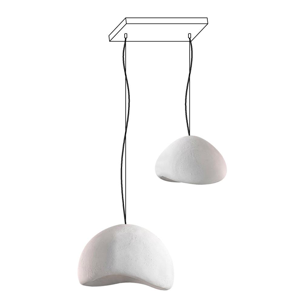 Lampadario Wabi-Sabi grappolo di Ciottoli Forma organica minimalista Artistico