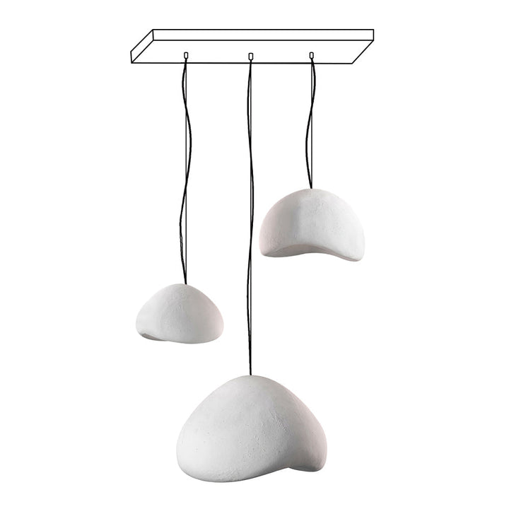 Lampadario Wabi-Sabi grappolo di Ciottoli Forma organica minimalista Artistico