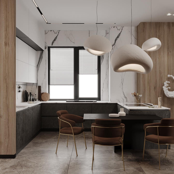 Lampadario Wabi-Sabi grappolo di Ciottoli Forma organica minimalista Artistico