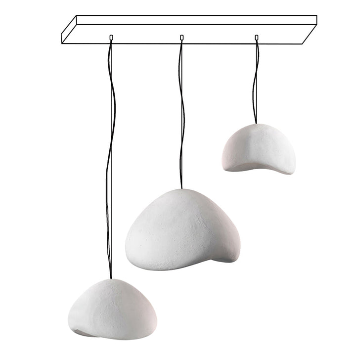 Lampadario Wabi-Sabi grappolo di Ciottoli Forma organica minimalista Artistico