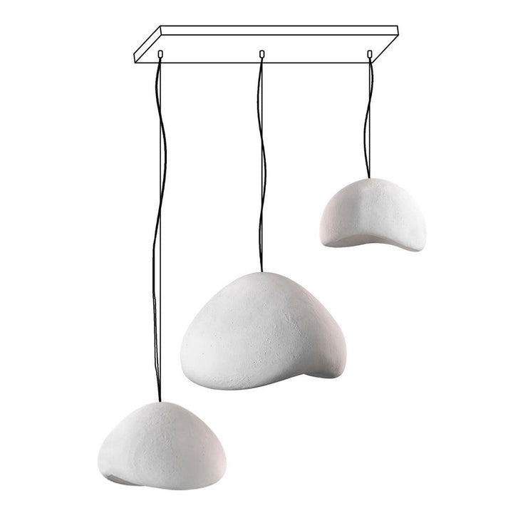 Lampadario Wabi-Sabi grappolo di Ciottoli Forma organica minimalista Artistico