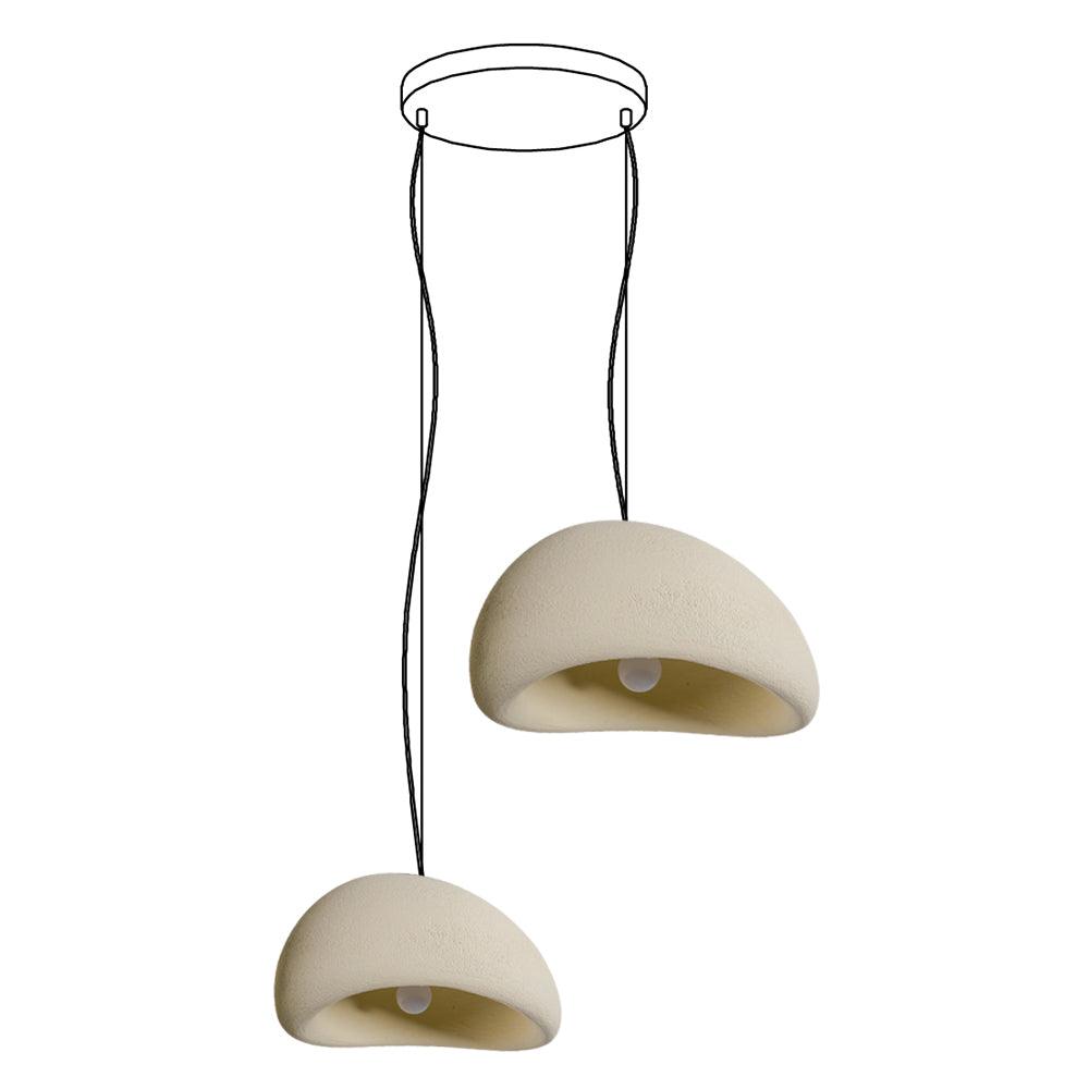 Lampadario Wabi-Sabi grappolo di Ciottoli Forma organica minimalista Artistico