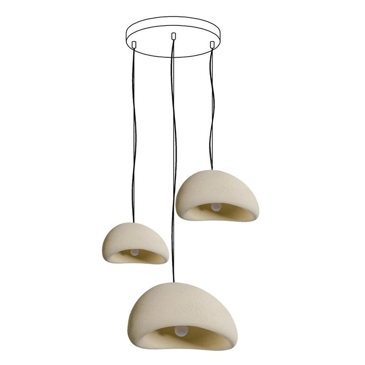 Lampadario Wabi-Sabi grappolo di Ciottoli Forma organica minimalista Artistico