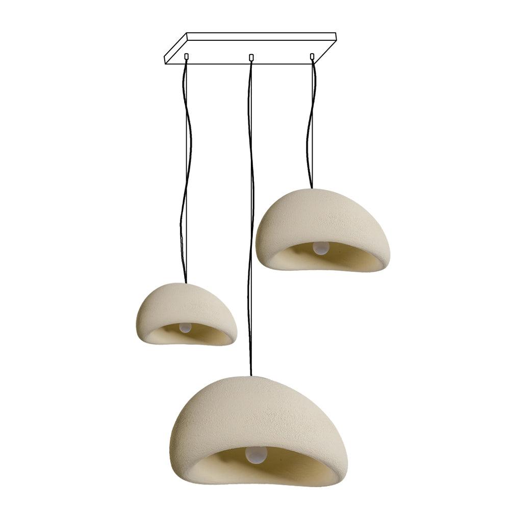 Lampadario Wabi-Sabi grappolo di Ciottoli Forma organica minimalista Artistico