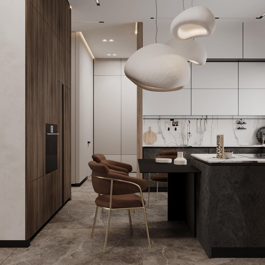 Lampadario Wabi-Sabi grappolo di Ciottoli Forma organica minimalista Artistico