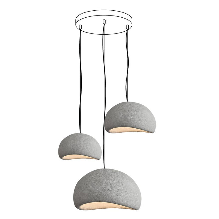 Lampadario Wabi-Sabi grappolo di Ciottoli Forma organica minimalista Artistico