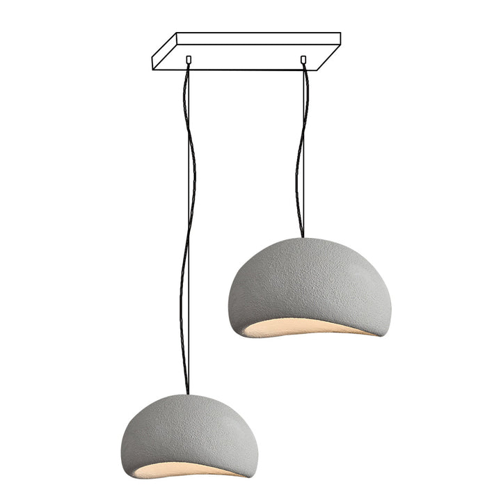 Lampadario Wabi-Sabi grappolo di Ciottoli Forma organica minimalista Artistico