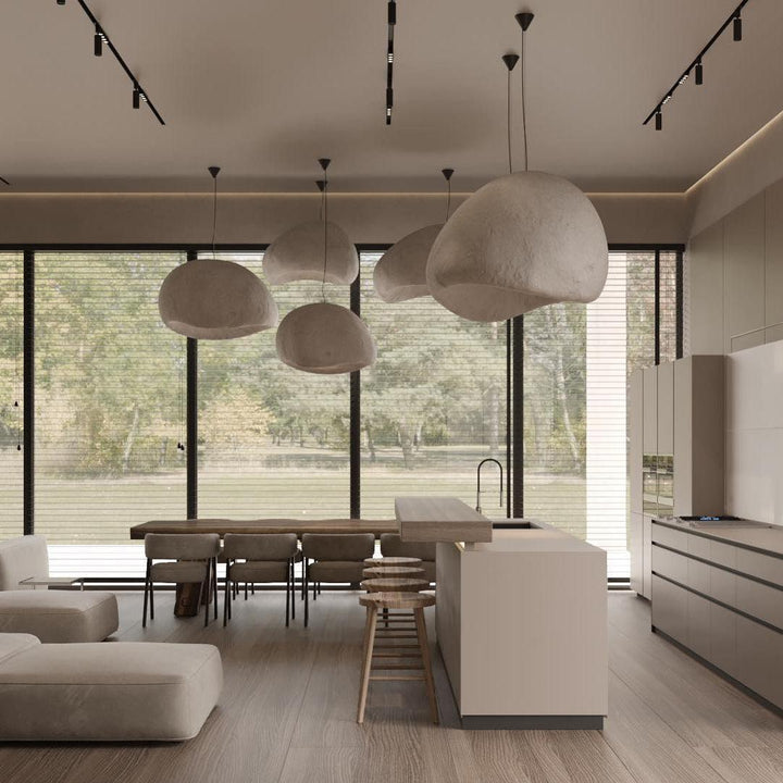 Lampadario Wabi-Sabi grappolo di Ciottoli Forma organica minimalista Artistico