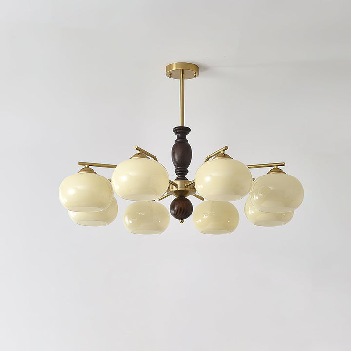 Elverora lampadario in Noce e Beige Orb a globo