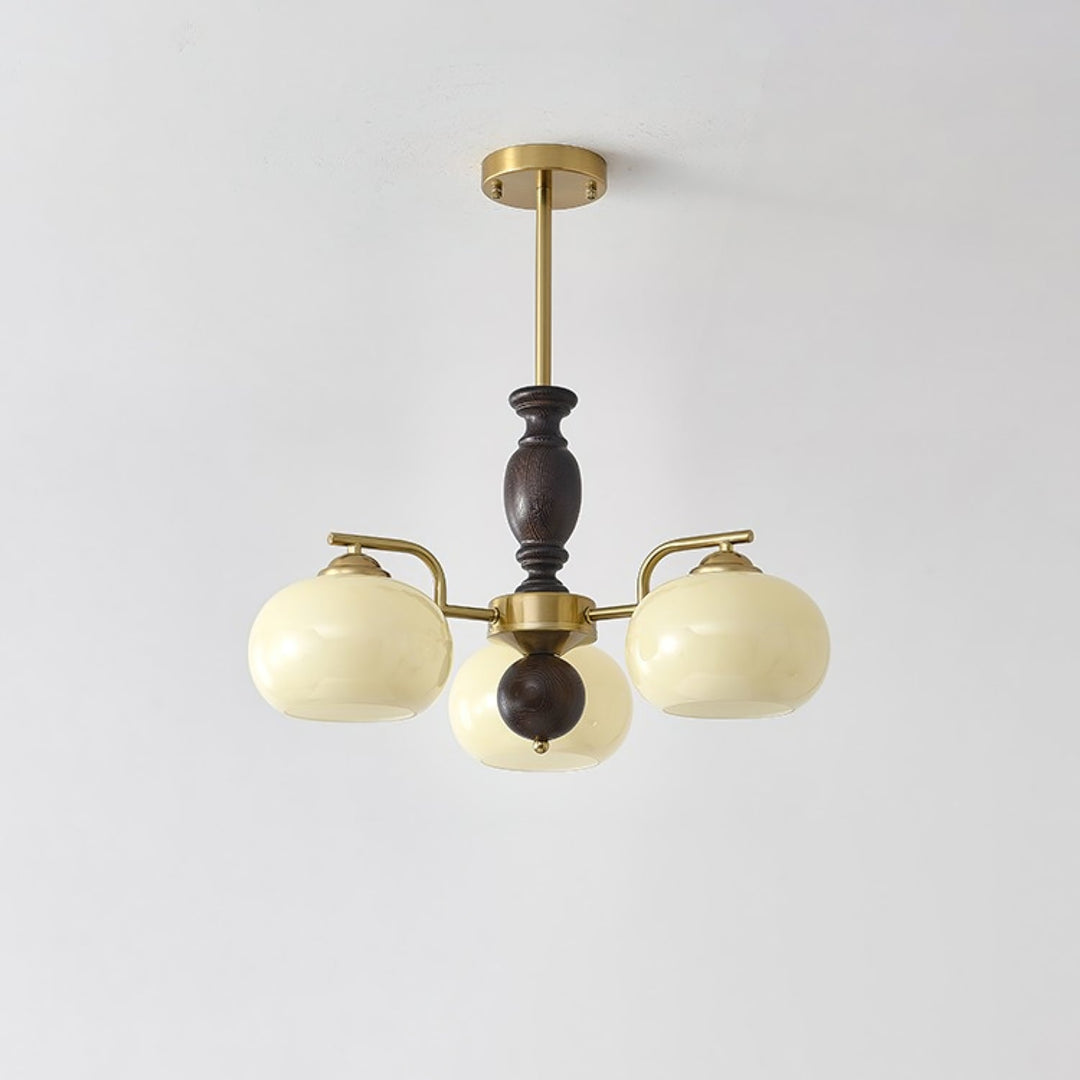 Elverora lampadario in Noce e Beige Orb a globo