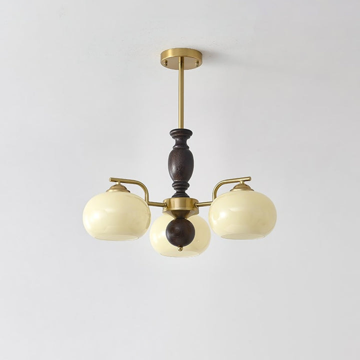 Elverora lampadario in Noce e Beige Orb a globo