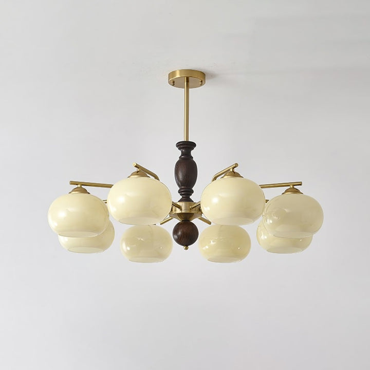 Elverora lampadario in Noce e Beige Orb a globo